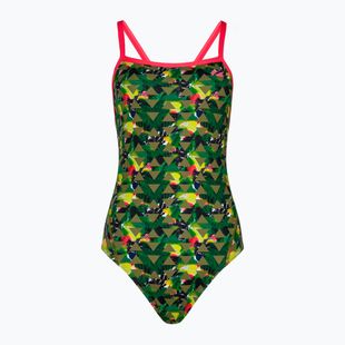 Dámské jednodílné plavky ZONE3 High Jazz 3.0 Strap Back khaki