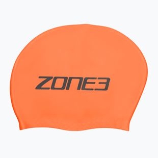 Plavecká čepice ZONE3 Long Hair hi-vis orange