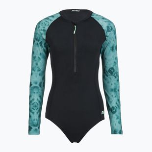 Dámské jednodílné plavky ZONE3 Long Sleeve teal tie dye