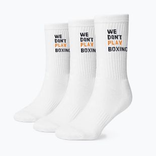 Pánské ponožky BOXRAW We Don't Play Boxing Crew 3 pairs white