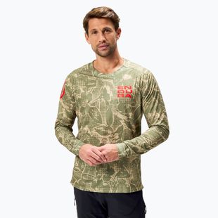 Pánský cyklistický dres Longsleeve Endura Grid Floral Ltd tweed green