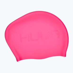Plavecká čepice HUUB Swim Cap Long Hair neon pink