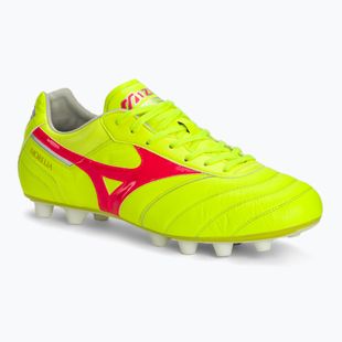 Pánské kopačky Mizuno Morelia II Elite MD safety yellow/fiery coral 2/galaxy silver