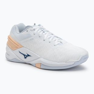 Dámské házenkářské boty Mizuno Wave Stealth Neo white/navy peony/peach parfait