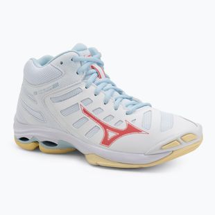 Dámské volejbalové boty Mizuno Wave Voltage 2 Mid white/calypso coral/pale banana