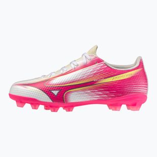 Dětské kopačky Mizuno Alfa III Select Jr FG white/fuchsia purple