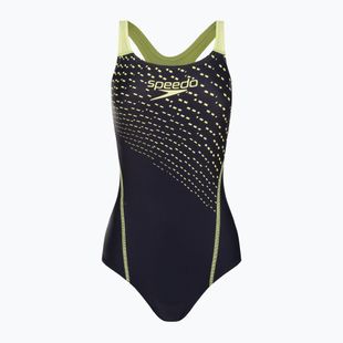 Speedo Medley Logo Medalist dámské jednodílné plavky tmavě modré a žluté 8-1347406876