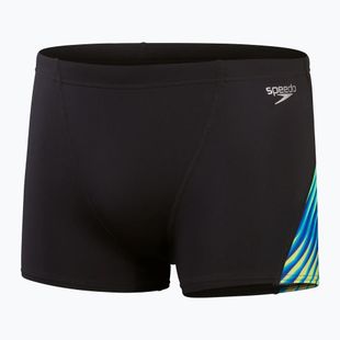 Pánské plavecké boxerky Speedo Allover Digital V-Cut Aquashort black/true cobalt