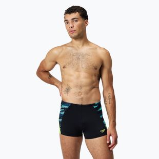 Pánské plavecké boxerky  Speedo Endurance+ MAX Splice Aquashort black/hyper yellow
