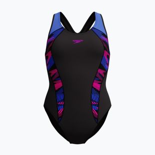 Dámské jednodílné plavky Speedo Placement Laneback zoom boom placement/speedo black