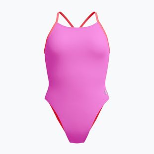 Dámské jednodílné plavky Speedo Solid Lattice Tie-Back neon violet