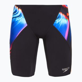 Pánské plavky Speedo Placement Digital V-Cut Jammer lava blur/speedo black