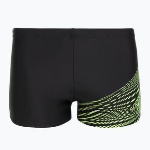 Pánské plavecké boxerky  Speedo Medley Logo Aquashort black/hyper yellow