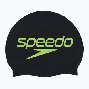 Plavecká čepice  Speedo Printed Silicone black stacked logo