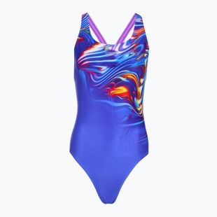 Dámské jednodílné plavky Speedo Placement Digital Powerback molten blend/cobalt pop