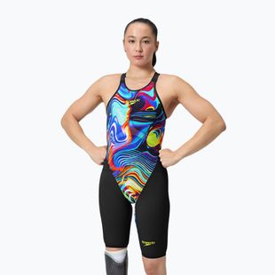 Dámské jednodílné plavky Speedo Fastskin LZR Pure Valor 2.0 Openback Kneeskin black/molten blur