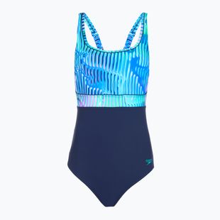 Dámské jednodílné plavky Speedo Shaping Contour Eclipse Printed turquoise gem