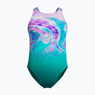 Dámské jednodílné plavky Speedo Printed Pulseback turquoise gem