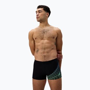 Pánské plavecké boxerky Speedo Medley Logo Aquashort black/alfalfa green