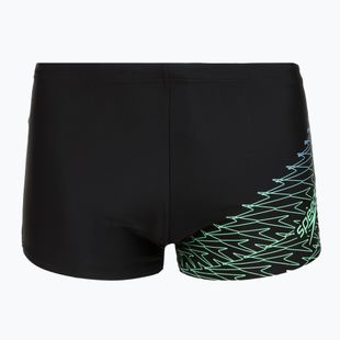 Pánské plavecké boxerky Speedo Medley Logo Aquashort black/alfalfa green