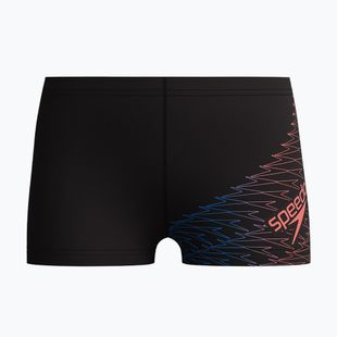Dětské plavecké boxerky Speedo Medley Logo Aquashort antracit/neon coral