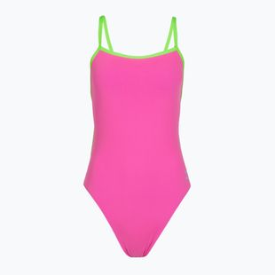 Dámské jednodílné plavky Speedo Solid Tri neon flamingo