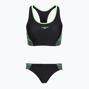 Dvoudílné dámské plavky Speedo Placement Raceback 2pc anthracite/clover