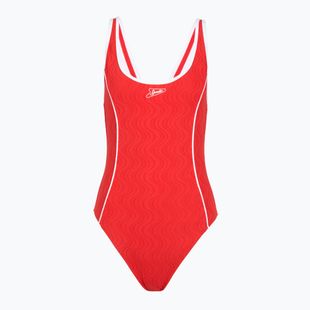Dámské jednodílné plavky Speedo Texture Bound Scoop high risk red/bright white