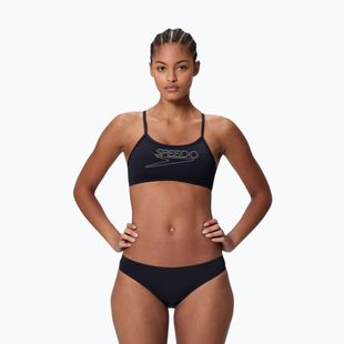 Dámské dvoudílné plavky Speedo Endurance+ Logo Thin Strap anthracite