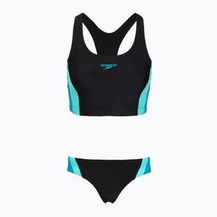 Dámské jednodílné plavky Speedo Colourblock Splice 2.0 anthracite/mayanblue