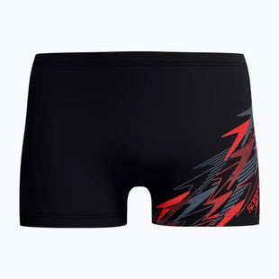 Pánské plavecké boxerky Speedo Medley Logo Aquashort anthracite/hrr