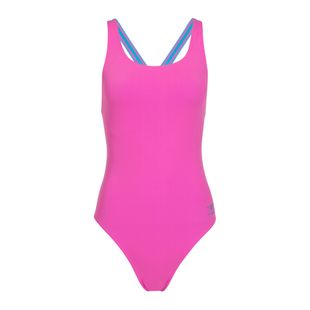 Dámské jednodílné plavky Speedo Solid Powerback neon flamingo