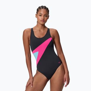 Dámské jednodílné plavky Speedo Hyperboom Butterfly Back anthracite/margarita pink
