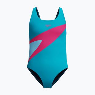 Dětské jednodílné plavky Speedo Hyperboom Butterfly Back mayan blue/margarita pink