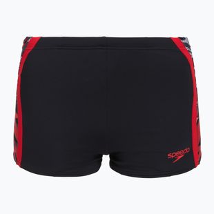 Plavecké boxerky Speedo Hyperboom Splice Aquashort anthracite/high risk red