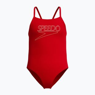 Dětské jednodílné plavky Speedo Endurance+ Logo Thinstrap High Risk Red