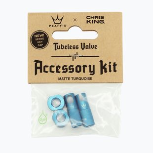 Peaty's X Chris King Mk2 Tubeless Valves Accessory Kit modrá 83807