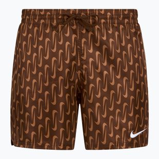 Pánské plavecké šortky Nike Swoosh Link 5" Volley cacao wow