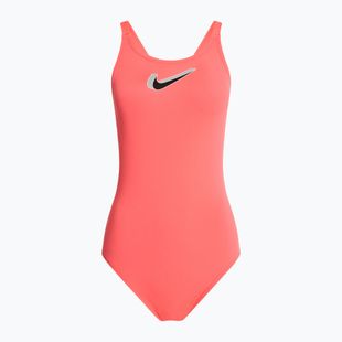 Dámské jednodílné plavky  Nike Hydrastrong 3D Swoosh Fastback hot punch