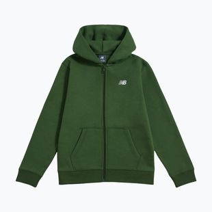 Dětská mikina New Balance Brush Back Small Logo Full Zip Hoodie dark alpine green