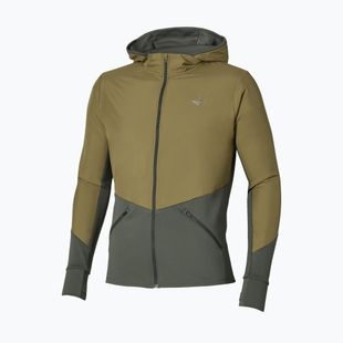 Pánská běžecká bunda Mizuno Active Warmalite Hybrid Full Zip Hooded Long Sleeve Top forest night