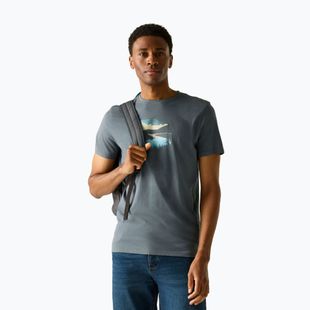 Pánské trekové tričko REGATTA Breezed dark storm