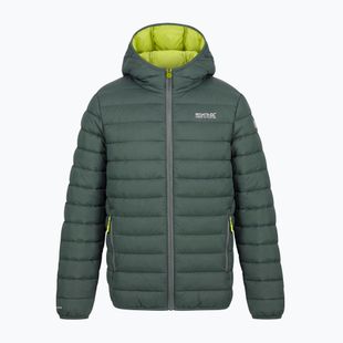 Dětská péřová bunda REGATTA Hooded Marizion dark forest green/wild lime
