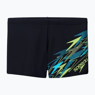 Pánské plavecké boxerky Speedo Medley Logo Aquashort anthracite/hyper teal