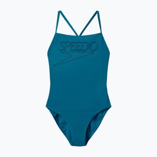 Dámský jednodílný plavkový oblek Speedo Endurance+ Logo Thin Strap teal abyss