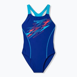 Dětské jednodílné plavky Speedo Medley Logo Medalist night watch/hyper teal