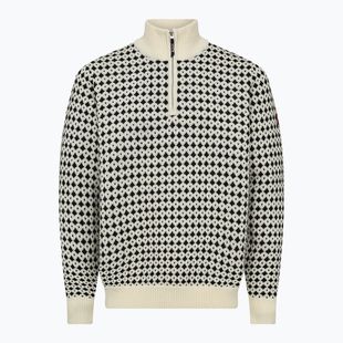 Pánský svetr Dovre Knitted Half Zip Pullover beige