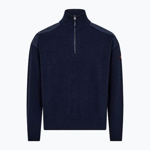 Pánský svetr Dovre Ribbed Knit Half Zip navy