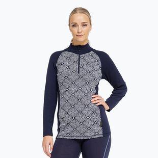 Dámská termo mikina Dovre Wool Organic Half Zip navy