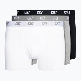 Pánské boxerky CR7 Basic Trunk 3 páry white/grey melange/black